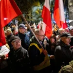 Protesto em Varsóvia...