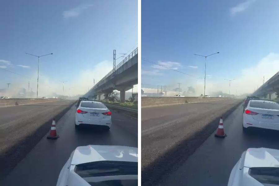 Trânsito na rodovia federal complica deslocamento para evento político