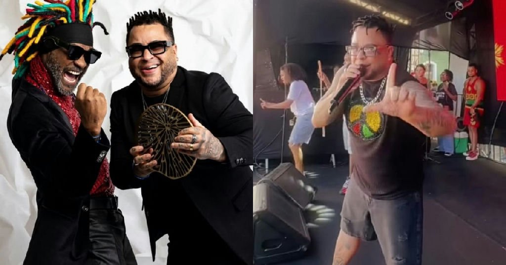 Vocalista do Olodum pede votos para Lula durante apresentação no Pelourinho