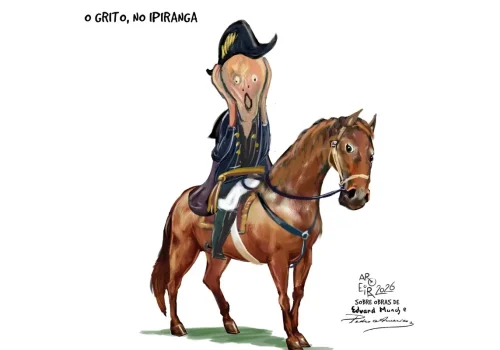 A sátira de Aroeira que funde o Grito do Ipiranga com a angústia de Munch
