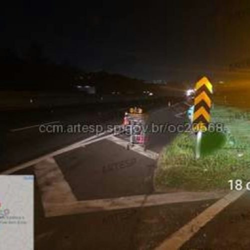 Acidente fatal com motociclista bloqueia acostamento da Rodovia Anhanguera em Vinhedo