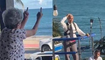 Aninha Franco reage com gesto obsceno à passagem de Pastor Isidório em Salvador
