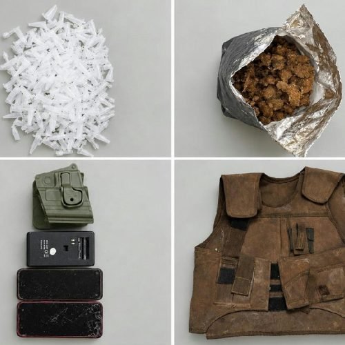 Apreensão de colete balístico e drogas resulta em prisão