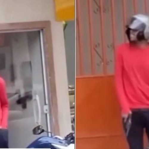 Assaltante tem moto imobilizada por populares durante crime em Duque de Caxias