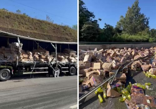 Carga de detergente espalha-se pela Rodovia Engenheiro Constâncio Cintra em Morungaba