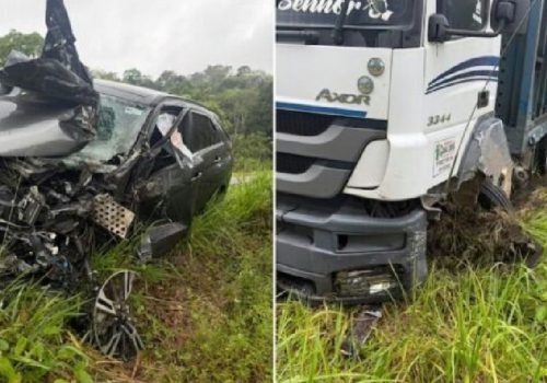Colisão entre carro e carreta deixa vice-prefeito ferido na rodovia Br-101