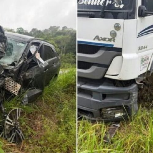 Colisão entre carro e carreta deixa vice-prefeito ferido na rodovia Br-101
