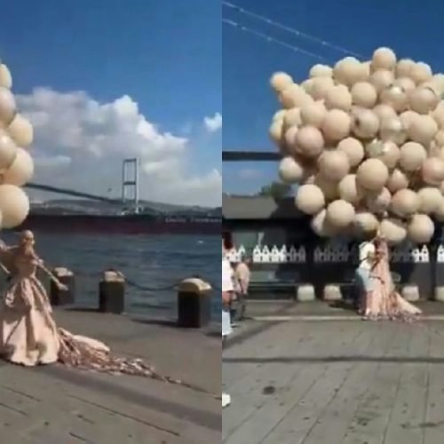Ensaio fotográfico de casamento termina em susto com rajada de vento