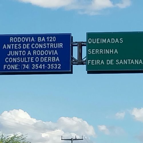 Erro em sinalização na Ba-120 engana motoristas sobre distâncias há mais de cinco anos