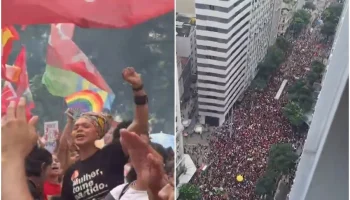 Estudantes da UFRJ realizam ato no centro do Rio em apoio à reeleição de Lula