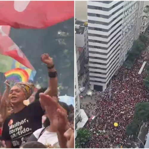 Estudantes da UFRJ realizam ato no centro do Rio em apoio à reeleição de Lula