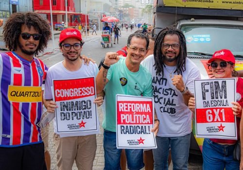Kleber Rosa lidera mobilização pelo fim da escala 6x1 em Salvador