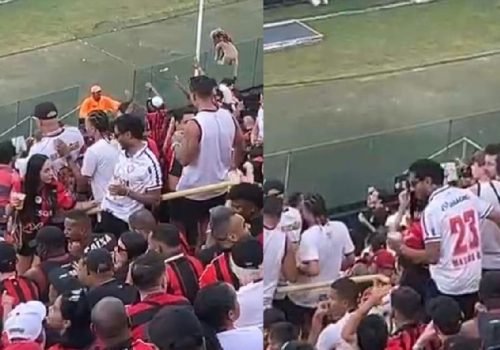 Matheus Gonçalves marca presença em arquibancada do Barradão para o clássico Ba-vi
