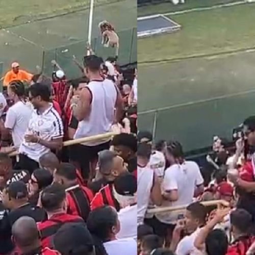 Matheus Gonçalves marca presença em arquibancada do Barradão para o clássico Ba-vi