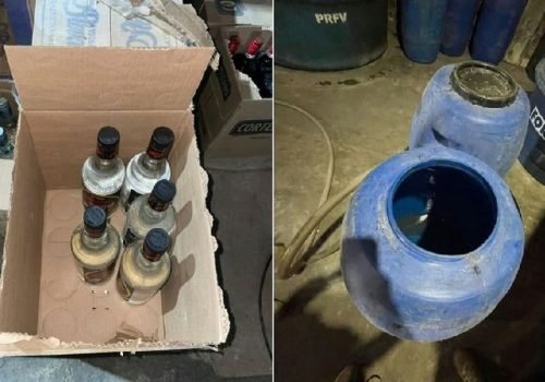 Polícia interdita fábrica clandestina com 5 mil litros de cachaça na Bahia