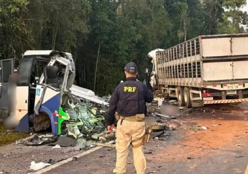Tragédia na Br-373 deixa 22 mortos após colisão entre micro-ônibus e carreta no Paraná