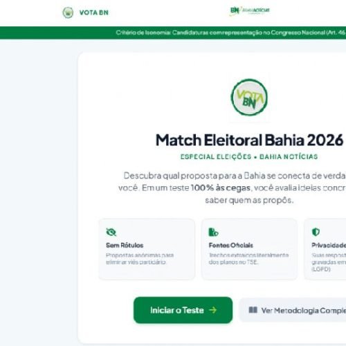 Vota BN oferece teste às cegas para identificar afinidade com candidatos na Bahia